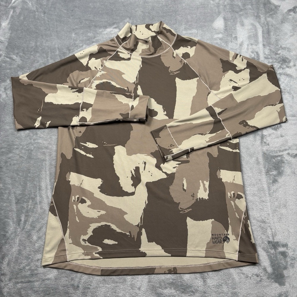Mountain Hardwear Butterman Mock Neck Long Sleeve Base Layer Camo Mens Large